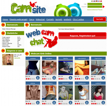 Sito webcam white label verde