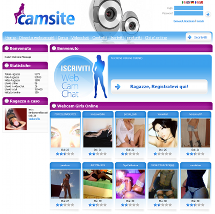 Sito webcam white label viola